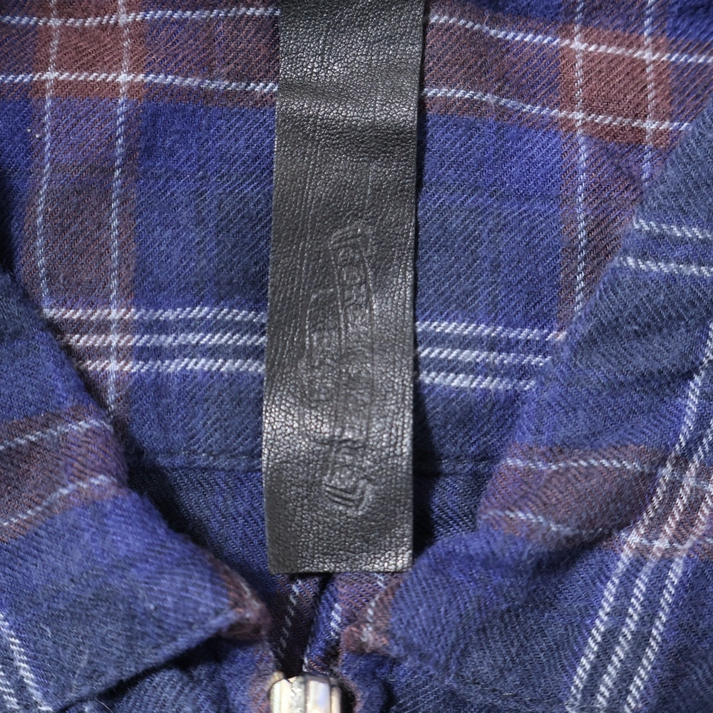 CHROME HEARTS(クロムハーツ) HEYWOOD SS ヘイウッドショートスリーブ 半袖チェックシャツ ブルー/ブラウン