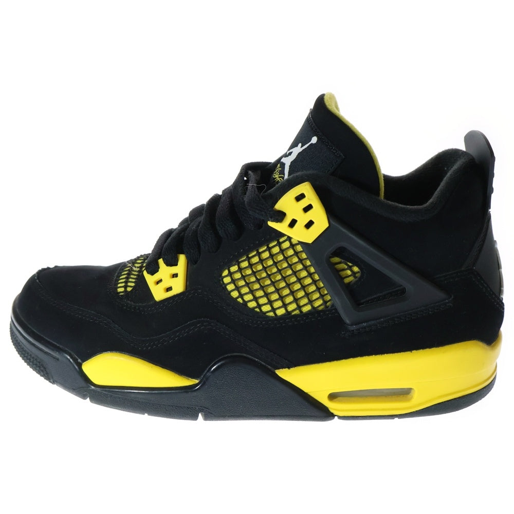 NIKE(ナイキ) GS Air Jordan 4 Retro Thunder エアジョーダン4 レトロ サンダー ブラック/イエロー US6.5Y/24.5cm 408452-017