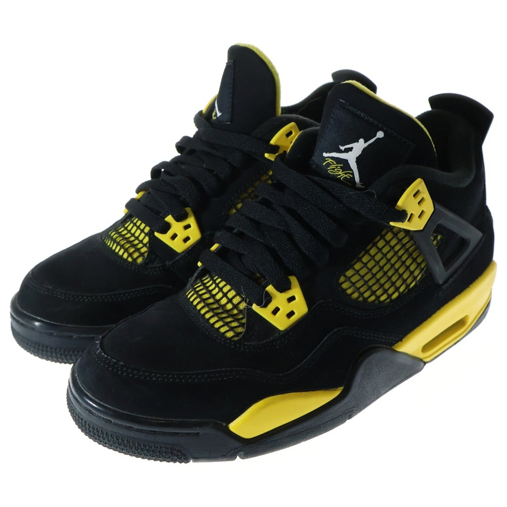 NIKE(ナイキ) GS Air Jordan 4 Retro Thunder エアジョーダン4 レトロ サンダー ブラック/イエロー US6.5Y/24.5cm 408452-017