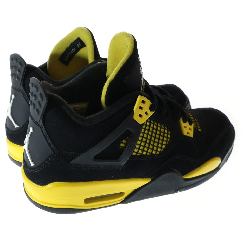 NIKE(ナイキ) GS Air Jordan 4 Retro Thunder エアジョーダン4 レトロ サンダー ブラック/イエロー US6.5Y/24.5cm 408452-017