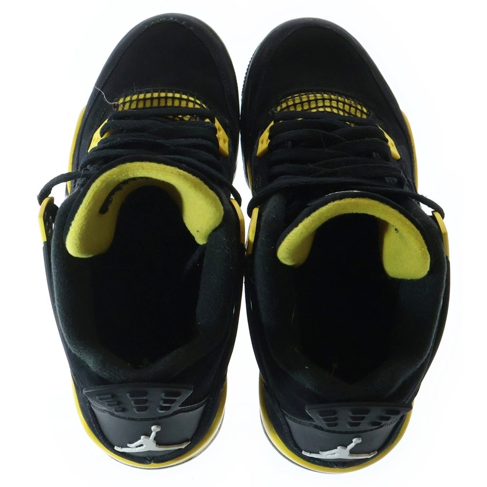 NIKE(ナイキ) GS Air Jordan 4 Retro Thunder エアジョーダン4 レトロ サンダー ブラック/イエロー US6.5Y/24.5cm 408452-017