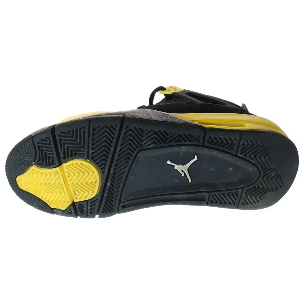 NIKE(ナイキ) GS Air Jordan 4 Retro Thunder エアジョーダン4 レトロ サンダー ブラック/イエロー US6.5Y/24.5cm 408452-017