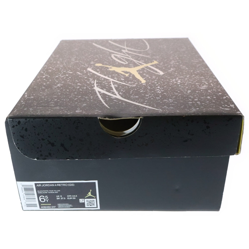 NIKE(ナイキ) GS Air Jordan 4 Retro Thunder エアジョーダン4 レトロ サンダー ブラック/イエロー US6.5Y/24.5cm 408452-017