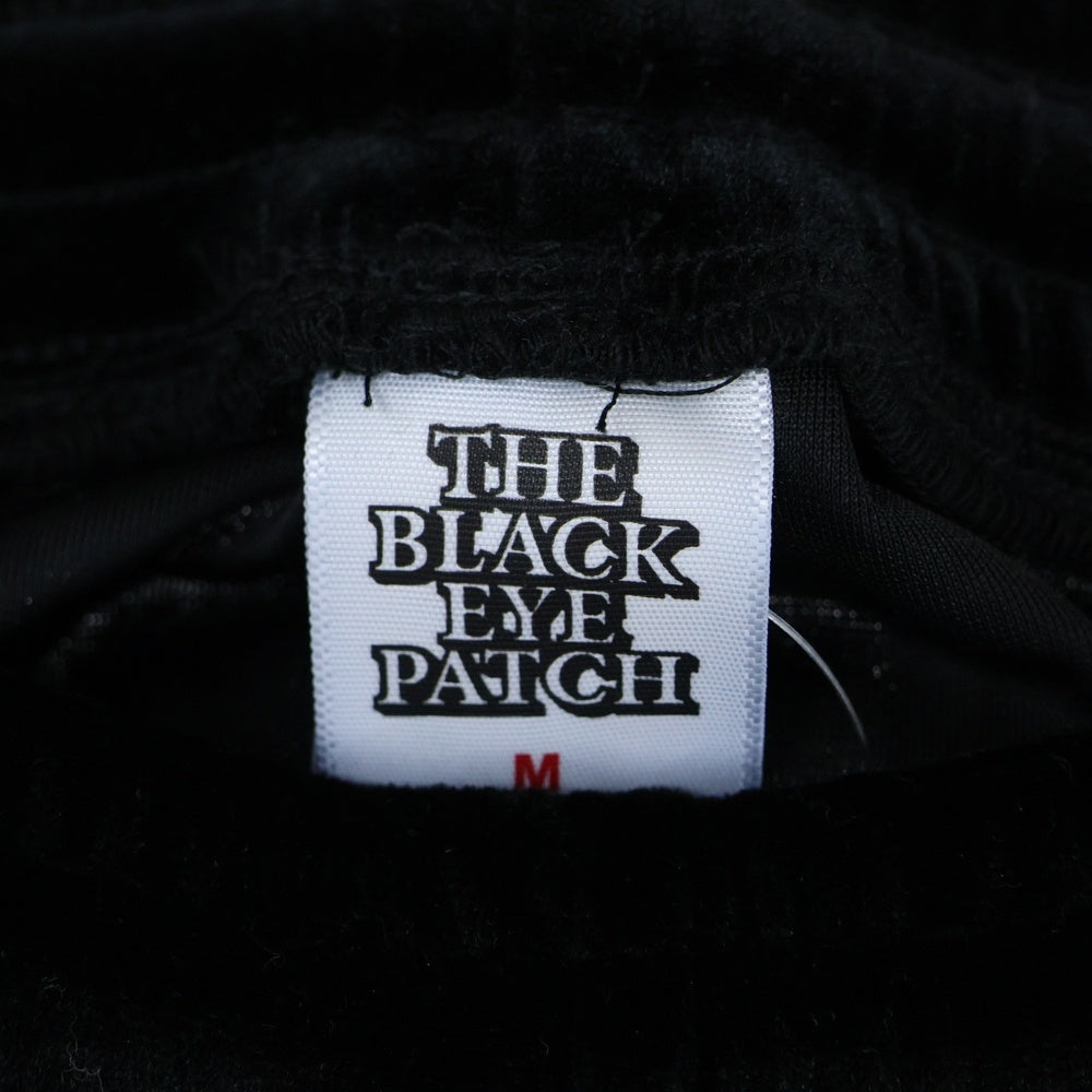 THE BLACK EYE PATCH(ブラックアイパッチ) OG RAVEL ロゴパッチ ベロア サイドライン ハーフパンツ ブラック