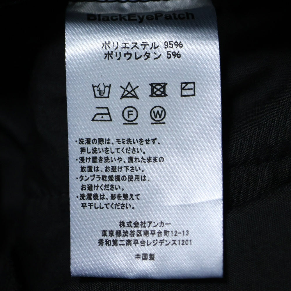 THE BLACK EYE PATCH(ブラックアイパッチ) OG RAVEL ロゴパッチ ベロア サイドライン ハーフパンツ ブラック