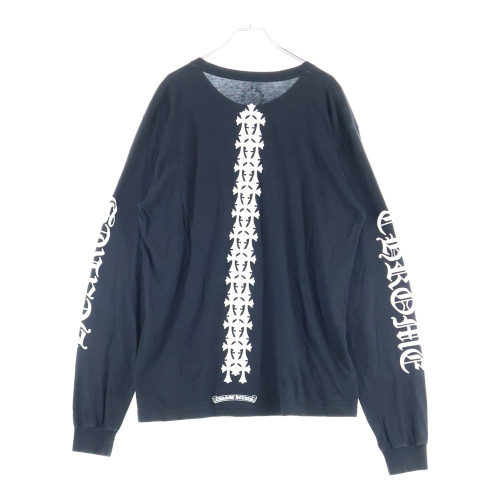 CHROME HEARTS(クロムハーツ) L/S TEE PLV セメタリークロスプリント クルーネック ロングスリーブTシャツカットソー ブラック