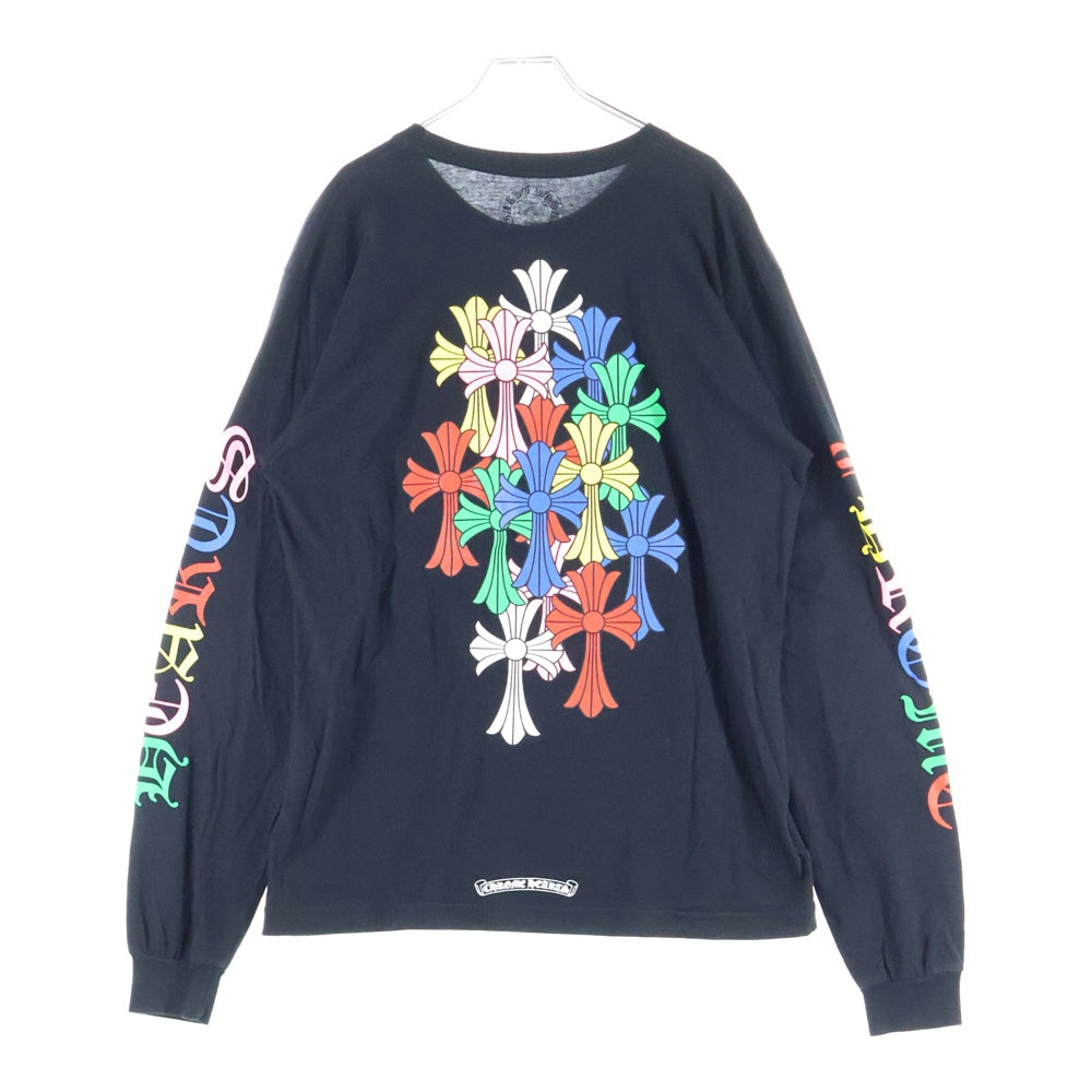 CHROME HEARTS(クロムハーツ) CEM CRS LS マルチセメタリークロスプリント長袖Tシャツ カットソー ブラック