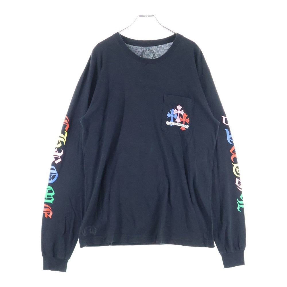 CHROME HEARTS(クロムハーツ) CEM CRS LS マルチセメタリークロスプリント長袖Tシャツ カットソー ブラック
