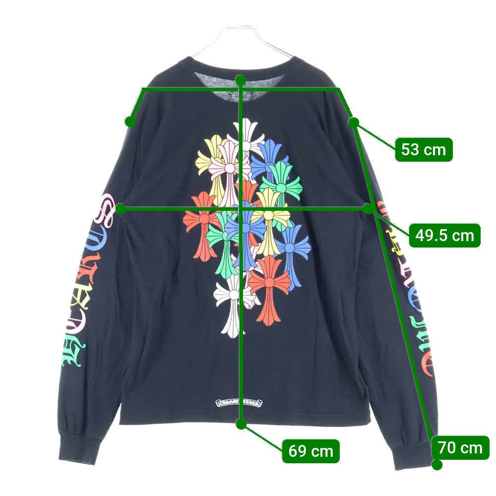 CHROME HEARTS(クロムハーツ) CEM CRS LS マルチセメタリークロスプリント長袖Tシャツ カットソー ブラック