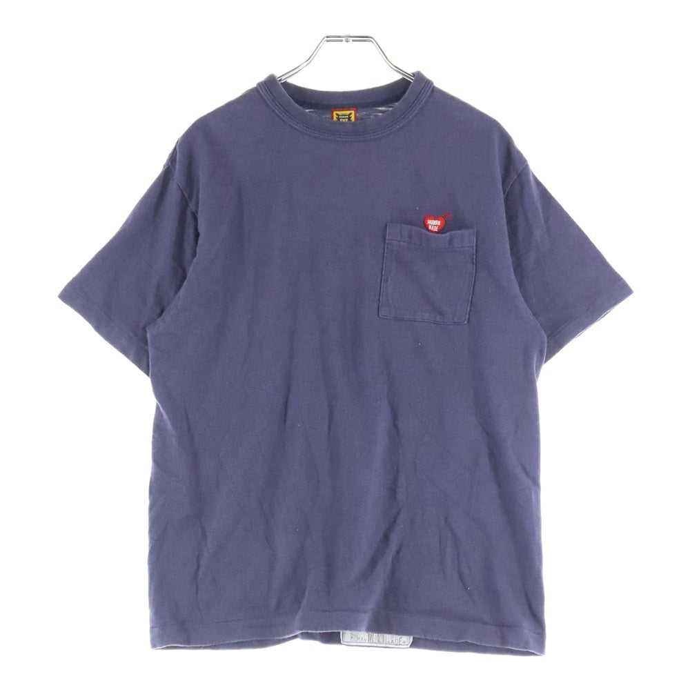 HUMAN MADE(ヒューマンメイド) ロゴワッペン付き クルーネック半袖Tシャツ ネイビー