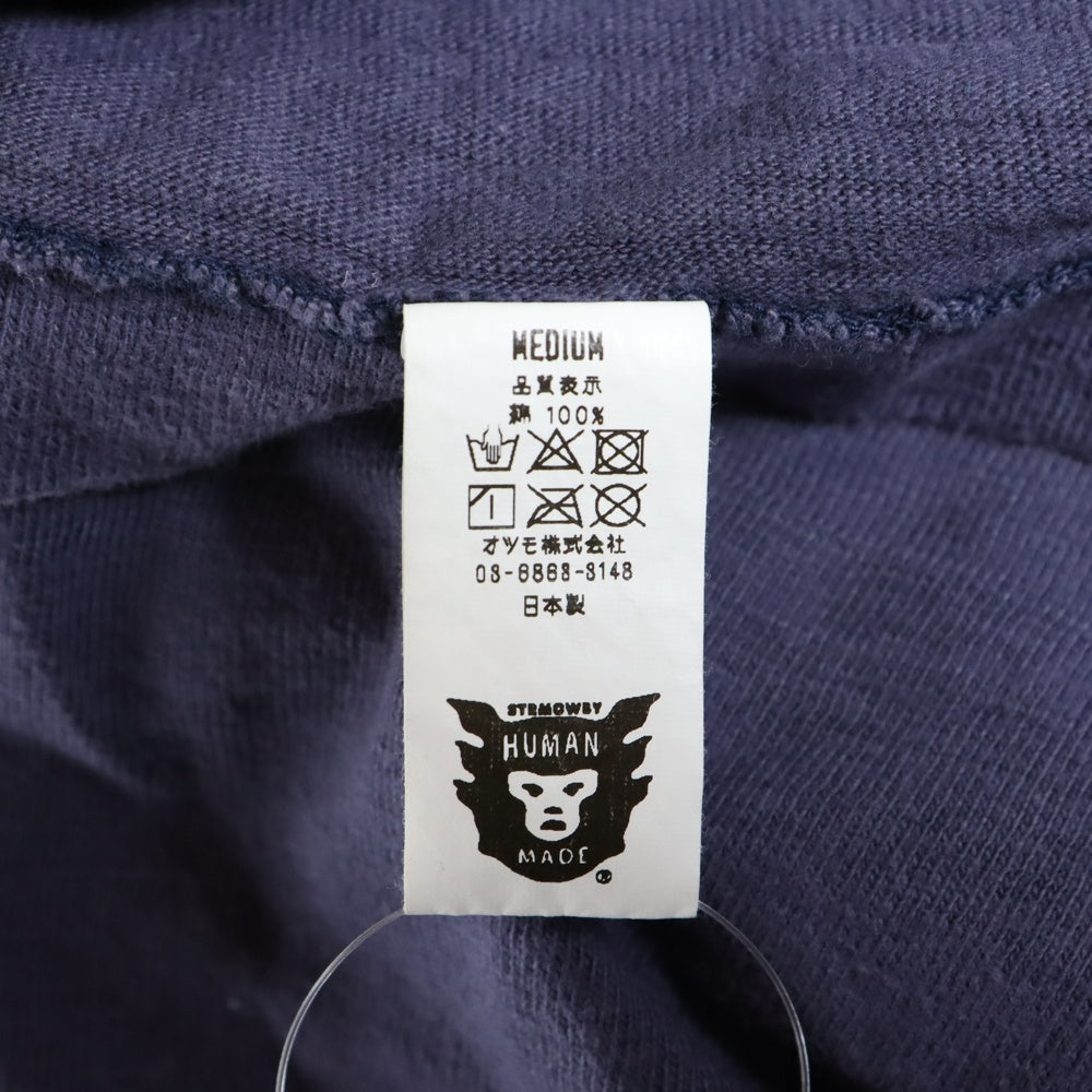 HUMAN MADE(ヒューマンメイド) ロゴワッペン付き クルーネック半袖Tシャツ ネイビー