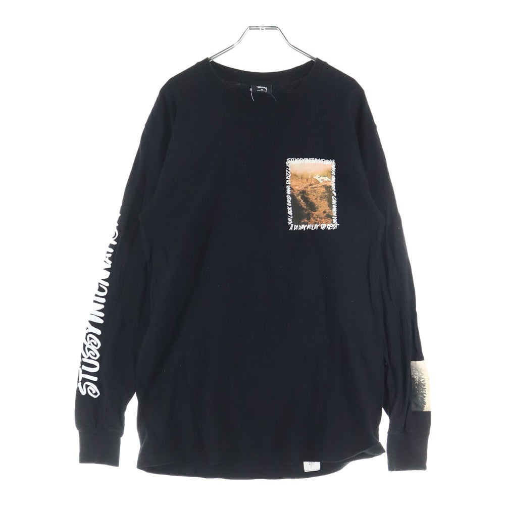 STUSSY(ステューシー) フォトプリント ロングスリーブTシャツ ブラック
