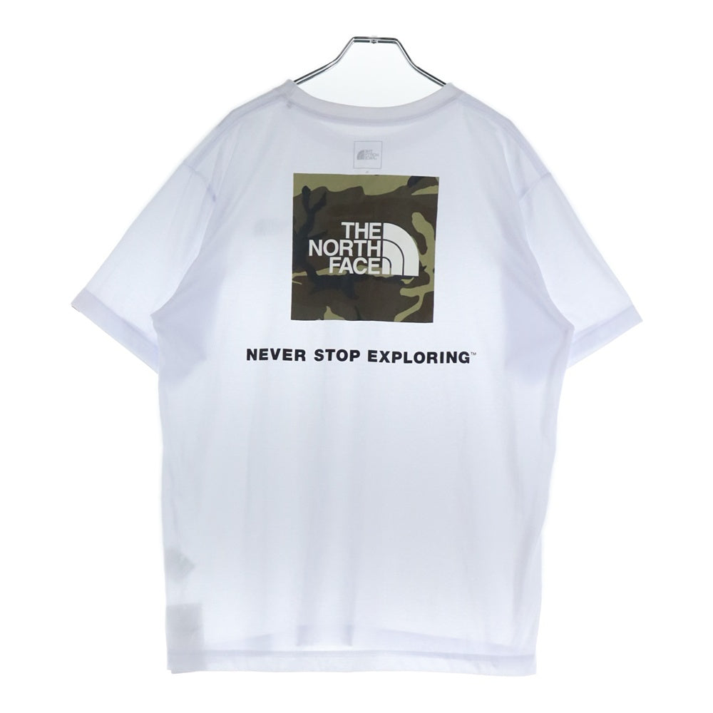 THE NORTH FACE(ザノースフェイス) カモ柄 ロゴプリント クルーネック半袖Tシャツ ホワイト
