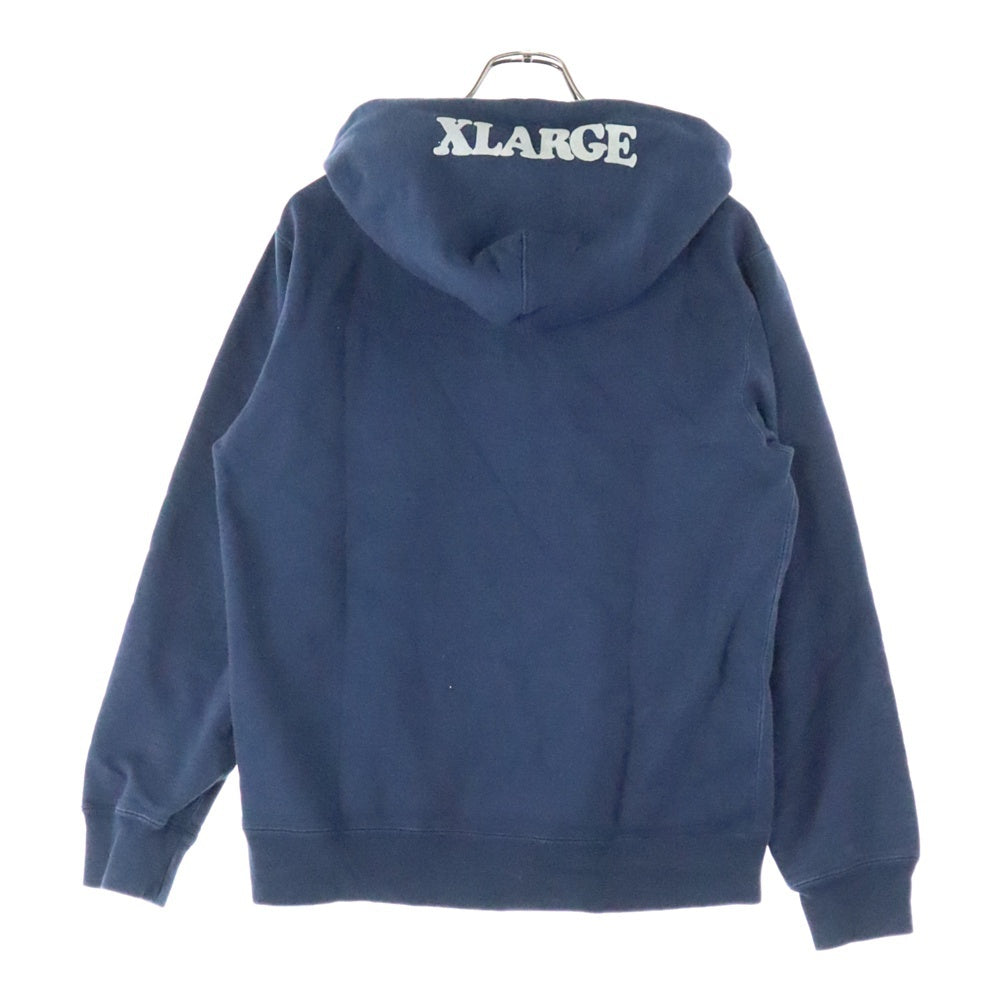X-LARGE(エクストララージ) ロゴプリント ジップフーディ ネイビー