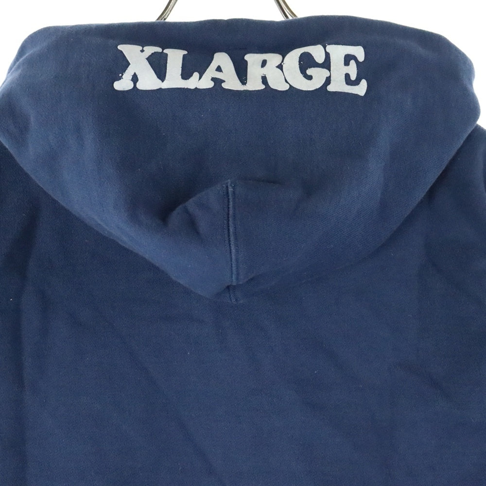 X-LARGE(エクストララージ) ロゴプリント ジップフーディ ネイビー