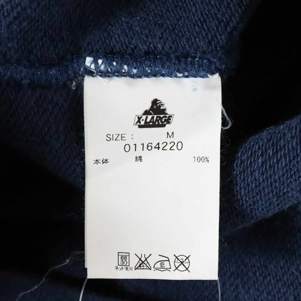 X-LARGE(エクストララージ) ロゴプリント ジップフーディ ネイビー
