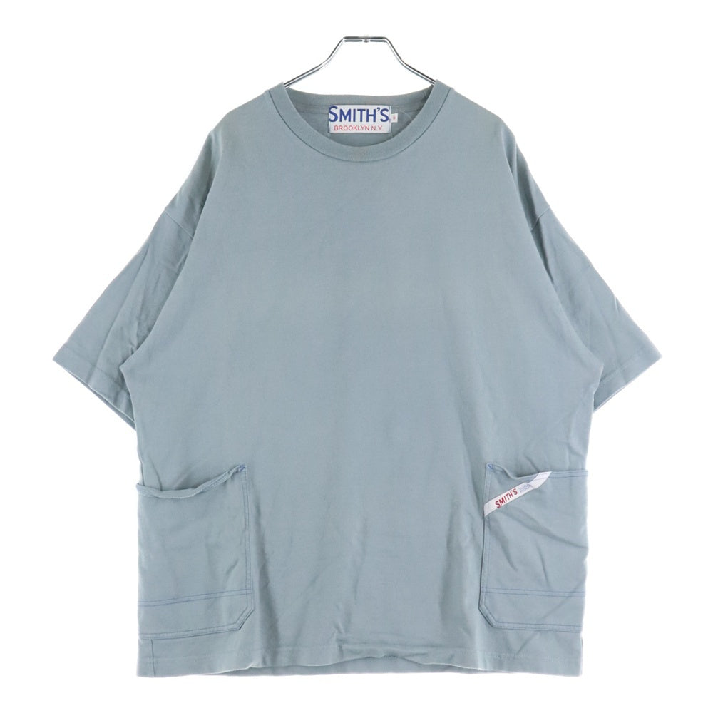 NO BRAND(ノーブランド) SMITH'S ポケット付き クルーネック半袖Tシャツ グレー