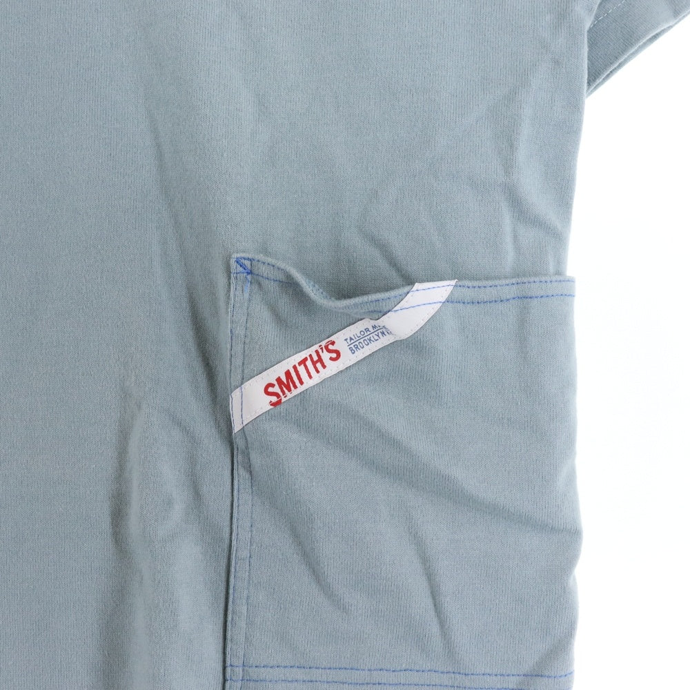 NO BRAND(ノーブランド) SMITH'S ポケット付き クルーネック半袖Tシャツ グレー