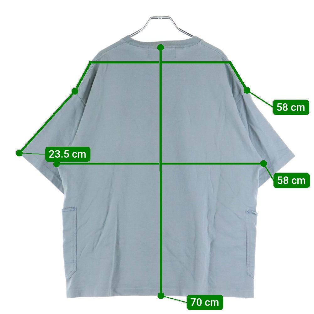 NO BRAND(ノーブランド) SMITH'S ポケット付き クルーネック半袖Tシャツ グレー