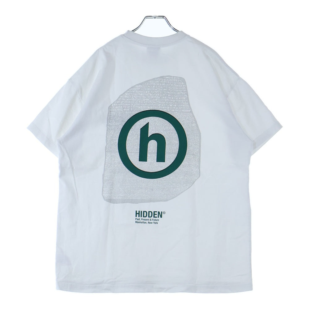 HIDDEN NY(ヒドゥン ニューヨーク) 両面プリント クルーネック半袖Tシャツ ホワイト