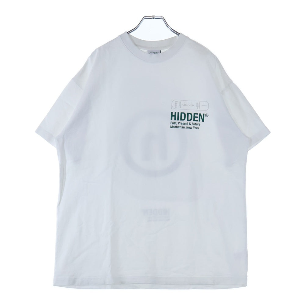 HIDDEN NY(ヒドゥン ニューヨーク) 両面プリント クルーネック半袖Tシャツ ホワイト