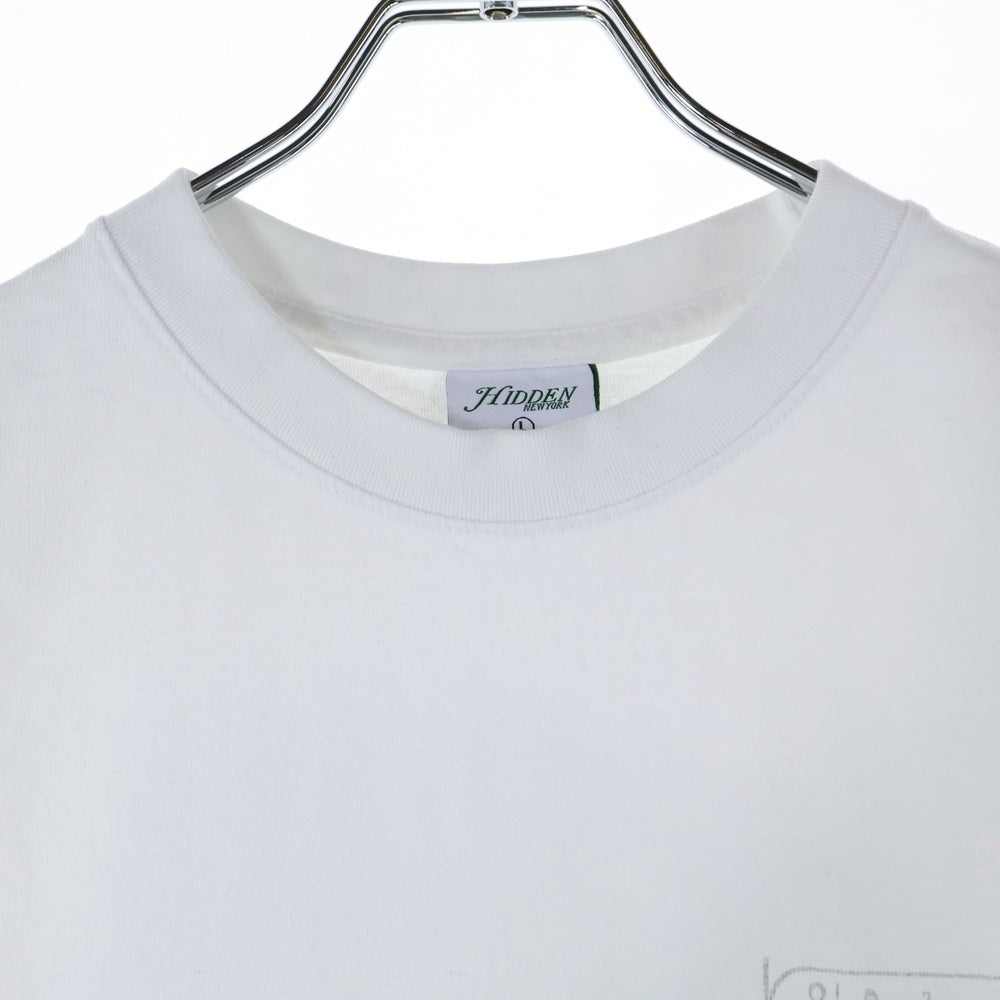 HIDDEN NY(ヒドゥン ニューヨーク) 両面プリント クルーネック半袖Tシャツ ホワイト