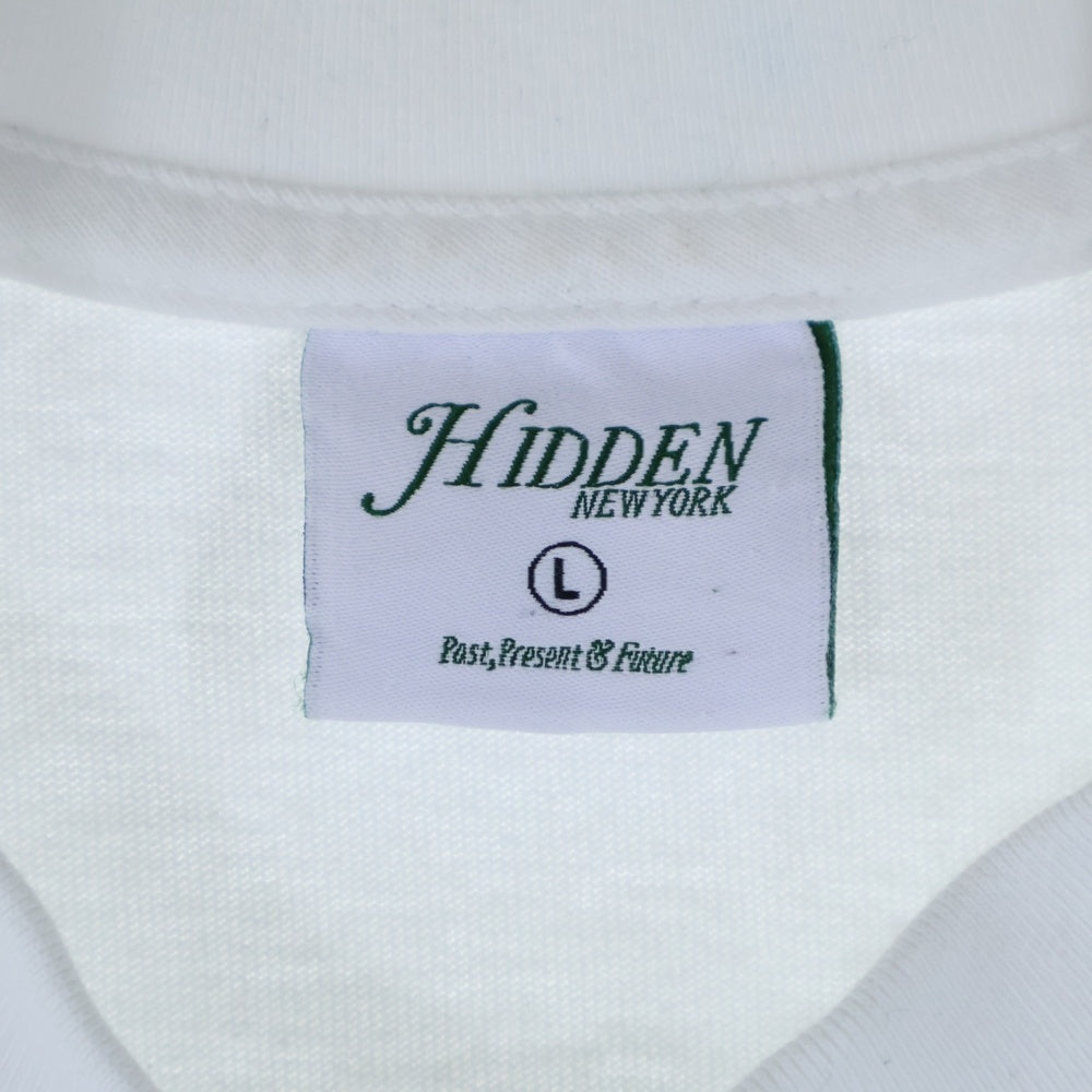 HIDDEN NY(ヒドゥン ニューヨーク) 両面プリント クルーネック半袖Tシャツ ホワイト