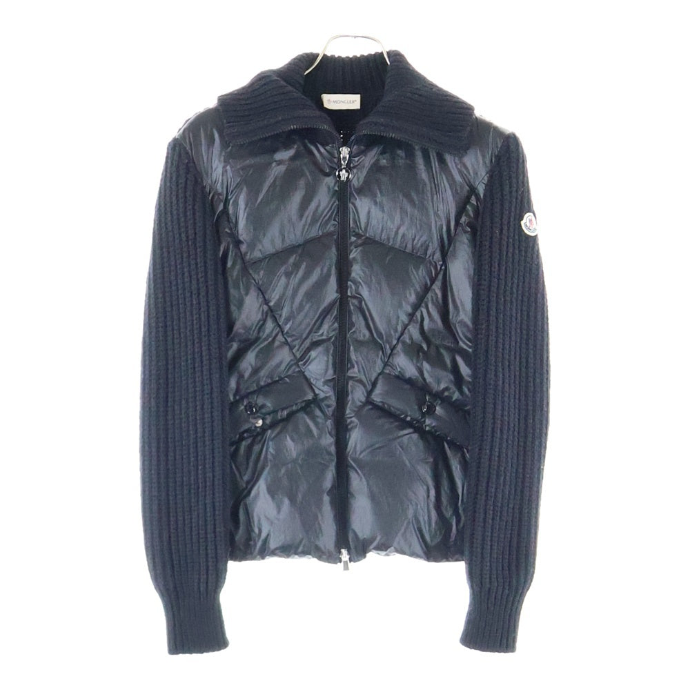 MONCLER(モンクレール) CARDIGAN TRICOT アームロゴパッチ ハイブリッドダウンニット ジャケット カーディガン ブラック レディース I20939B00016 M2089
