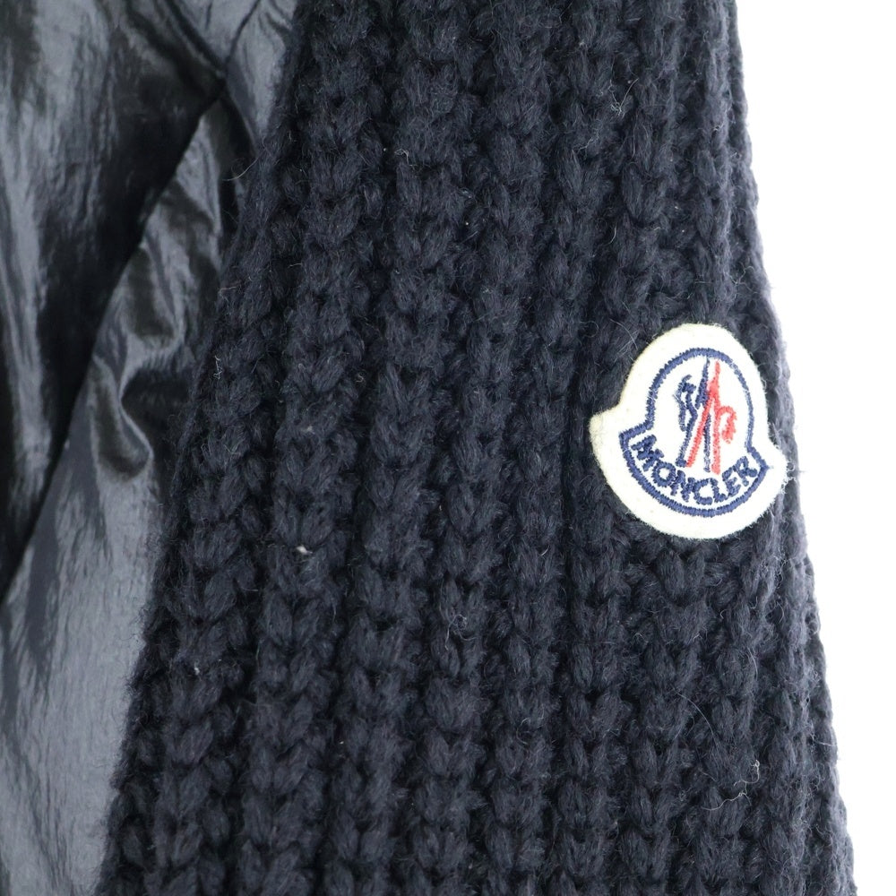 MONCLER(モンクレール) CARDIGAN TRICOT アームロゴパッチ ハイブリッドダウンニット ジャケット カーディガン ブラック レディース I20939B00016 M2089