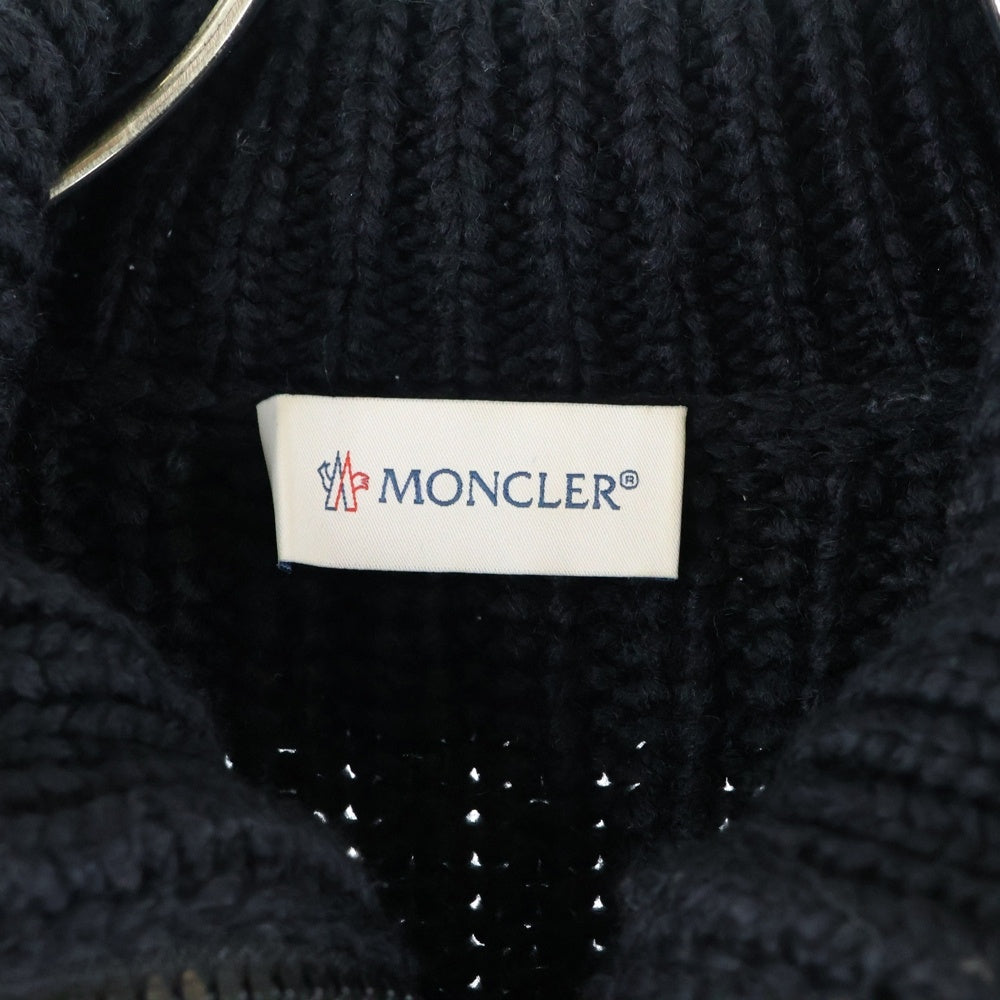 MONCLER(モンクレール) CARDIGAN TRICOT アームロゴパッチ ハイブリッドダウンニット ジャケット カーディガン ブラック レディース I20939B00016 M2089
