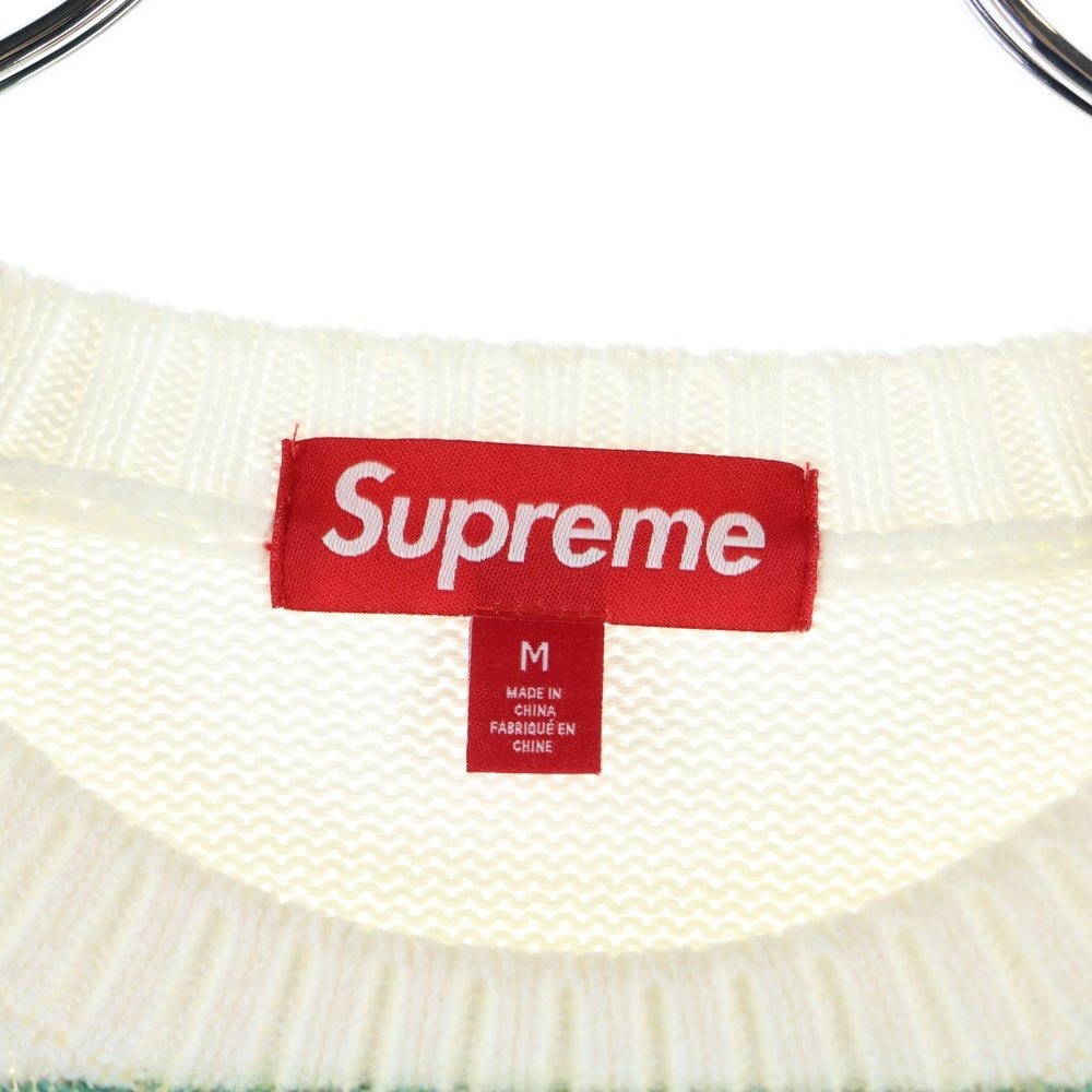 SUPREME(シュプリーム) 25SS Damien Hirst Sweater ダミアンハースト クルーネックニットセーター ホワイト/グリーン