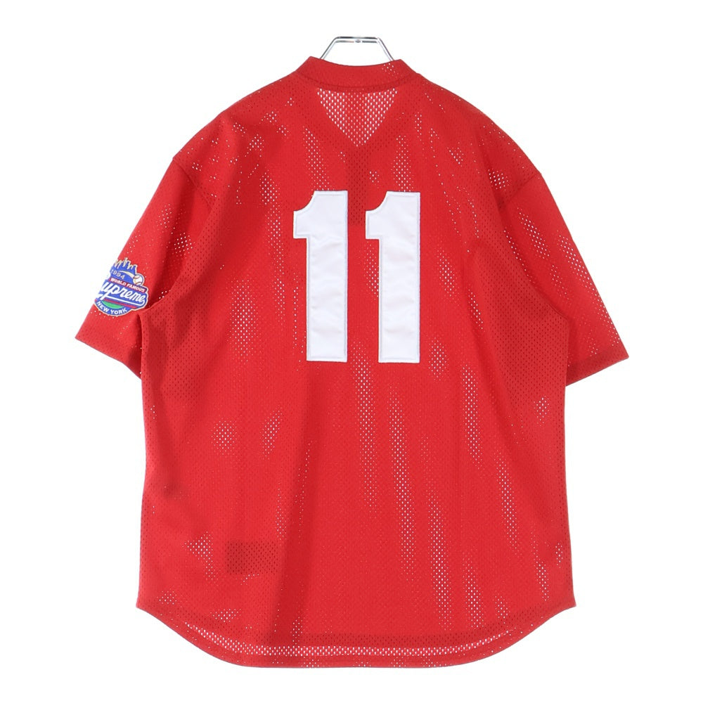 SUPREME(シュプリーム) 24AW S Logo Baseball Henley エスロゴ ベースボール メッシュTシャツ レッド