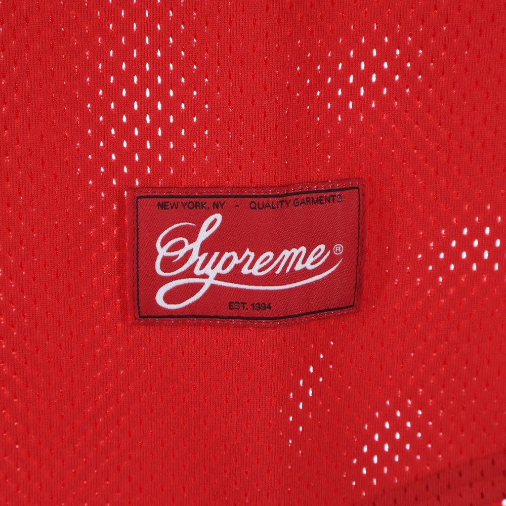 SUPREME(シュプリーム) 24AW S Logo Baseball Henley エスロゴ ベースボール メッシュTシャツ レッド
