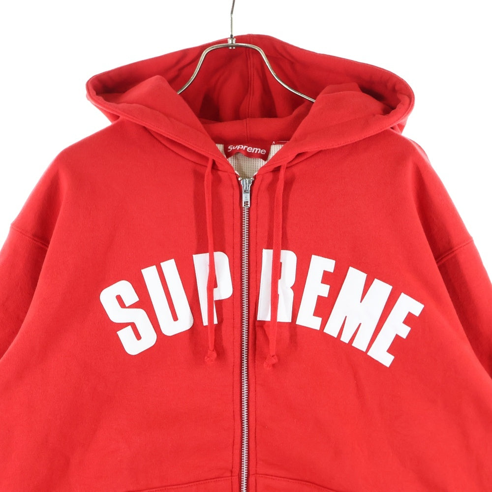 SUPREME(シュプリーム) 24AW Arc Logo Thermal Zip Sweatshirt アーチロゴ ジップアップ フーディ サーマルパーカー レッド