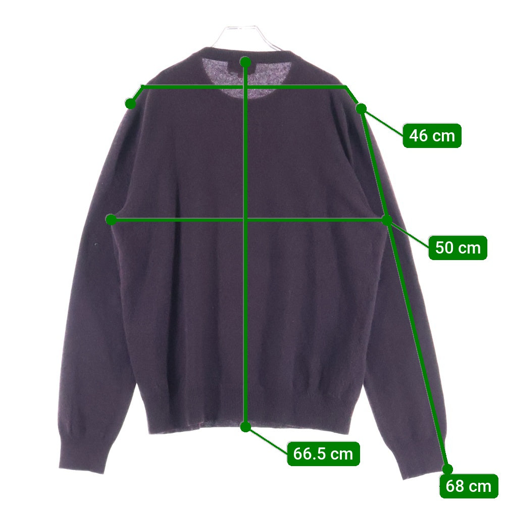HERMES(エルメス) 15SS カシミヤ フロントデザイン クルーネックニットセーター ブラウン