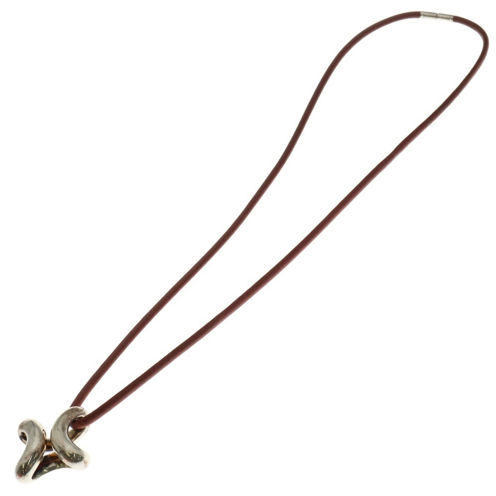 HERMES(エルメス) リマGM レザーコード シルバーネックレス