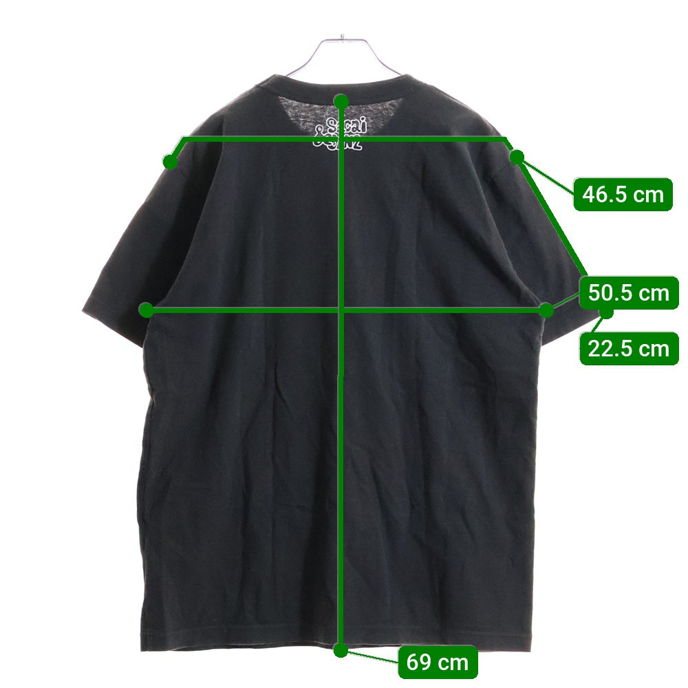 Sacai(サカイ) ×Gonz sacaigonz プリント クルーネック半袖Tシャツ ブラック 24-0820S