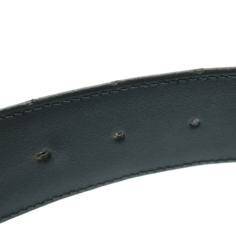 GUCCI(グッチ) インターロッキングG リバーシブル シルバー金具 グッチシマ レザーベルト 473030 ブラック