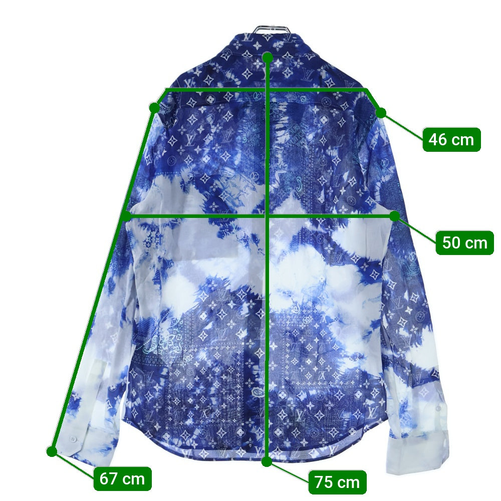 LOUIS VUITTON(ルイヴィトン) モノグラムバンダナフックディテールシャツ 長袖シャツ RM222M N08 HNS08W ブルー