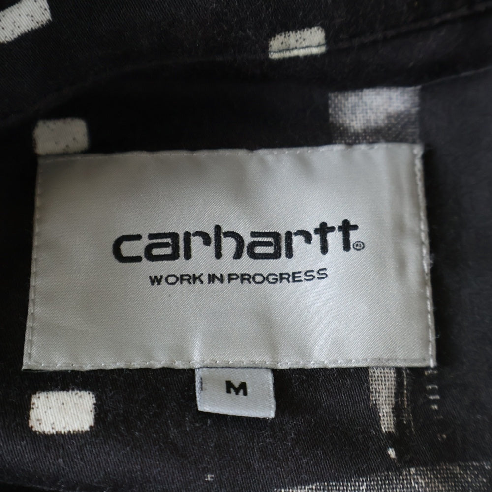 CARHARTT(カーハート) S/S Photo Strip Shirt フォトプリント オープンカラー半袖シャツ ブラック