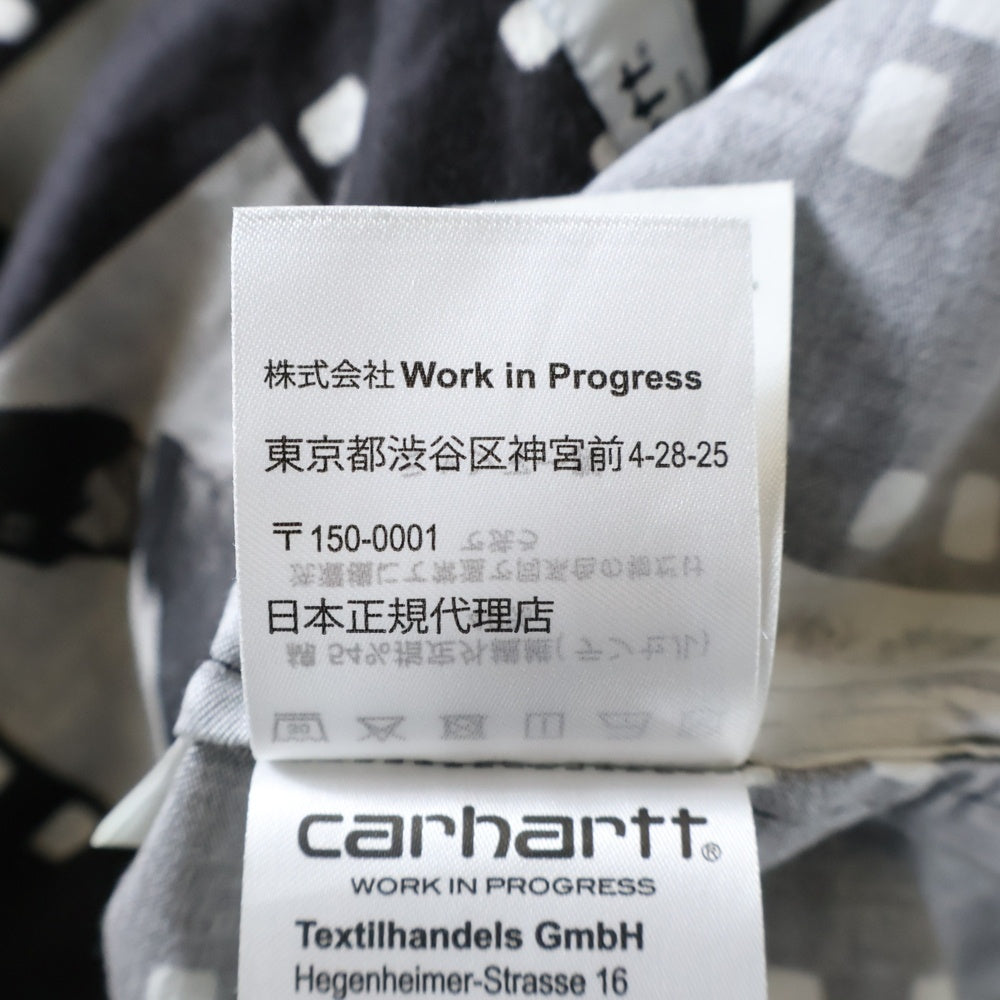 CARHARTT(カーハート) S/S Photo Strip Shirt フォトプリント オープンカラー半袖シャツ ブラック