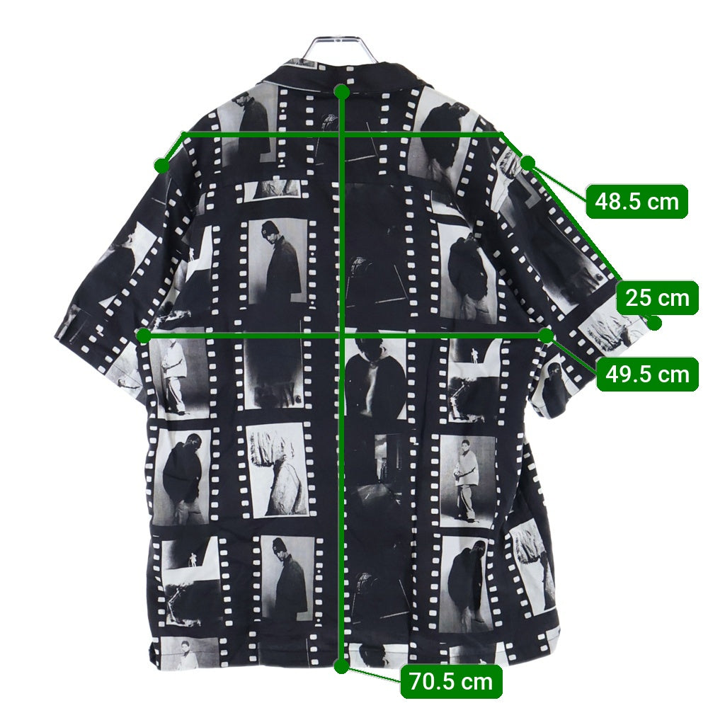 CARHARTT(カーハート) S/S Photo Strip Shirt フォトプリント オープンカラー半袖シャツ ブラック