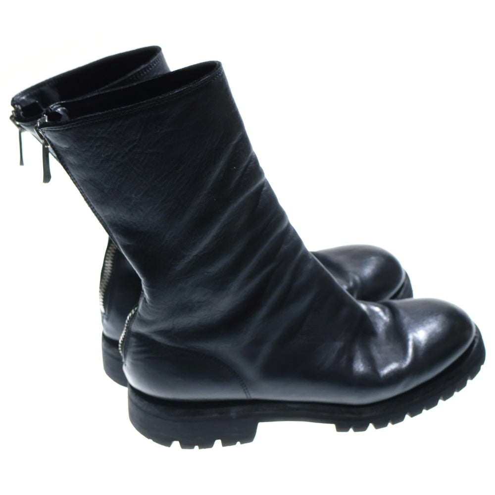 GUIDI(グイディ) Back Zip High Boots Horse Full Grain バックジップ ハイブーツ ブラック