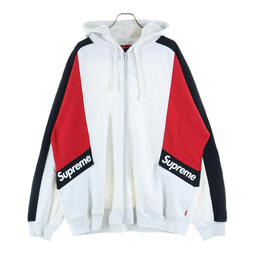 SUPREME(シュプリーム) 20SS Color Brocked Zip Up Hooded Sweatshirt カラー ブロックド ジップアップ パーカー グレー