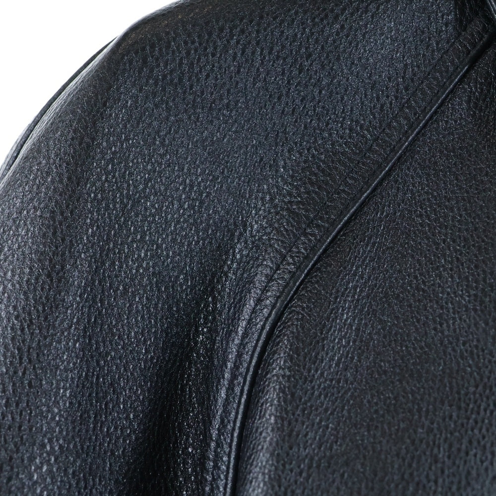 SUPREME(シュプリーム) 22SS Silver Surfer Leather Varsity Jacket フロントロゴ ジップアップ バーシティジャケット ブラック