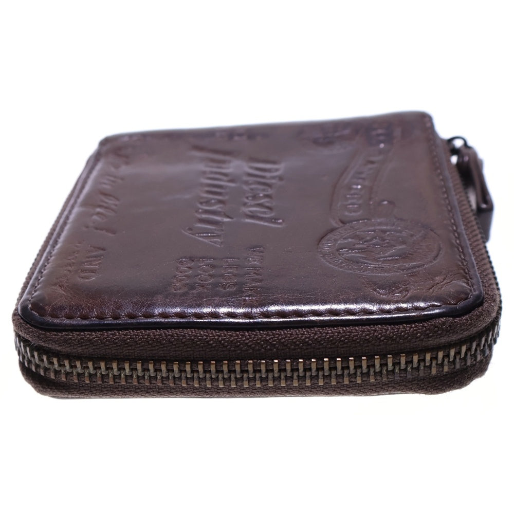 DIESEL(ディーゼル) ロゴ刻印 ジップウォレット ブラウン