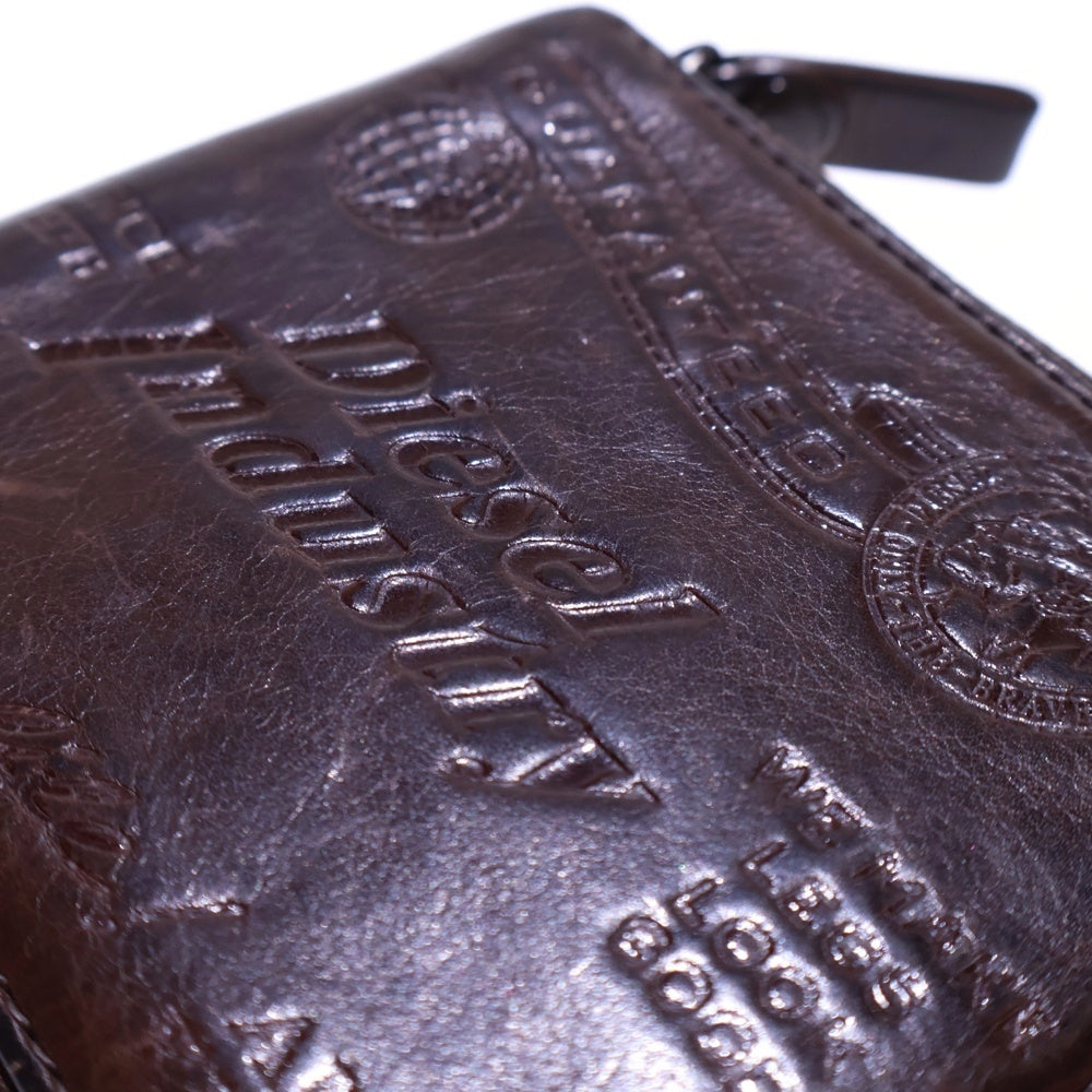 DIESEL(ディーゼル) ロゴ刻印 ジップウォレット ブラウン