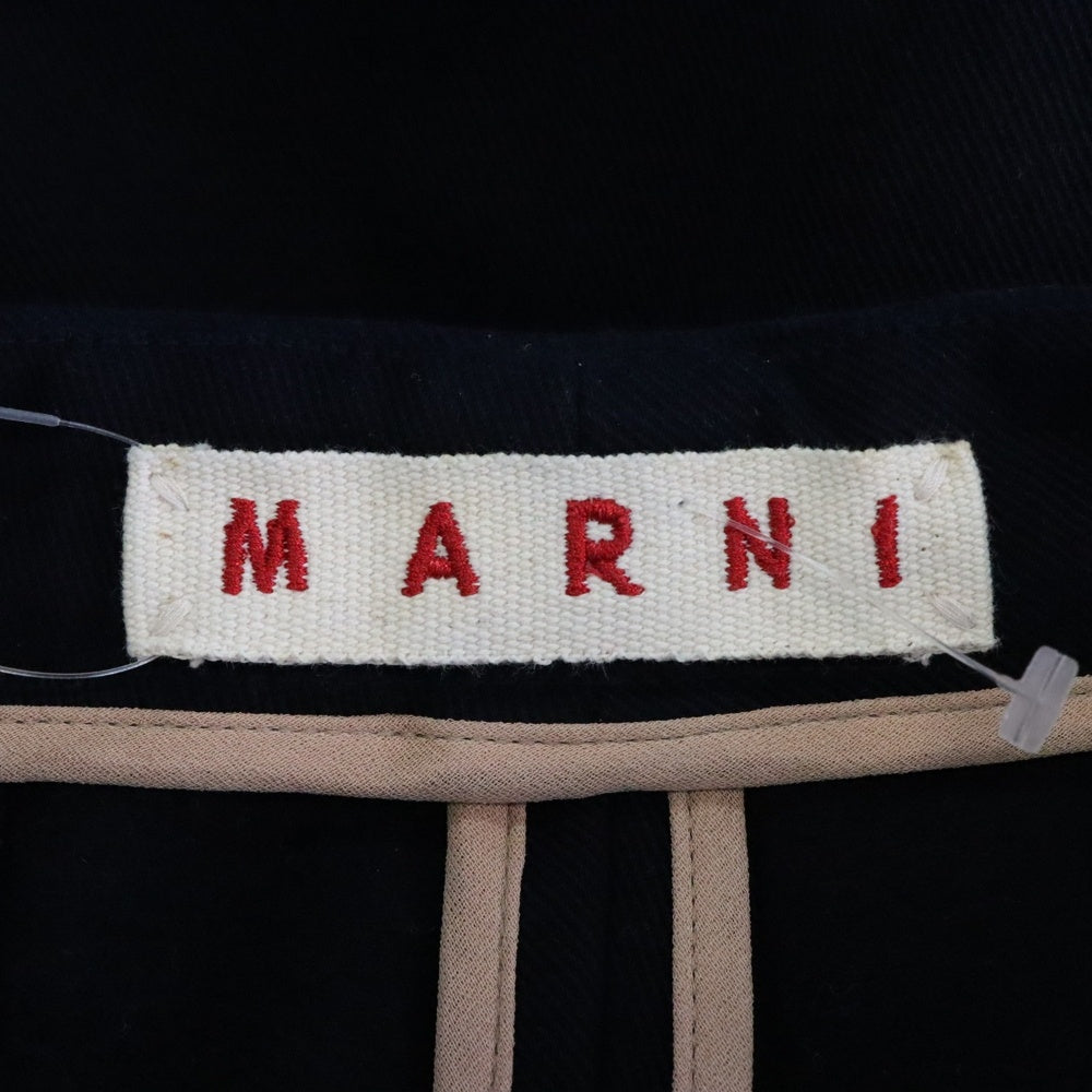 MARNI(マルニ) 裾ボタン ストレートパンツ ネイビー