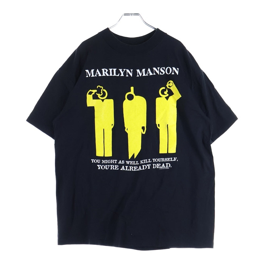 VINTAGE(ヴィンテージ) 90s MARILYN MANSON 1996 SUICIDE YOU MIGHT AS WELL KILL YOURSELF YOU'RE ALREADY DEAD TEE マリリンマンソン 両面プリント半袖Tシャツ カットソー ブラック