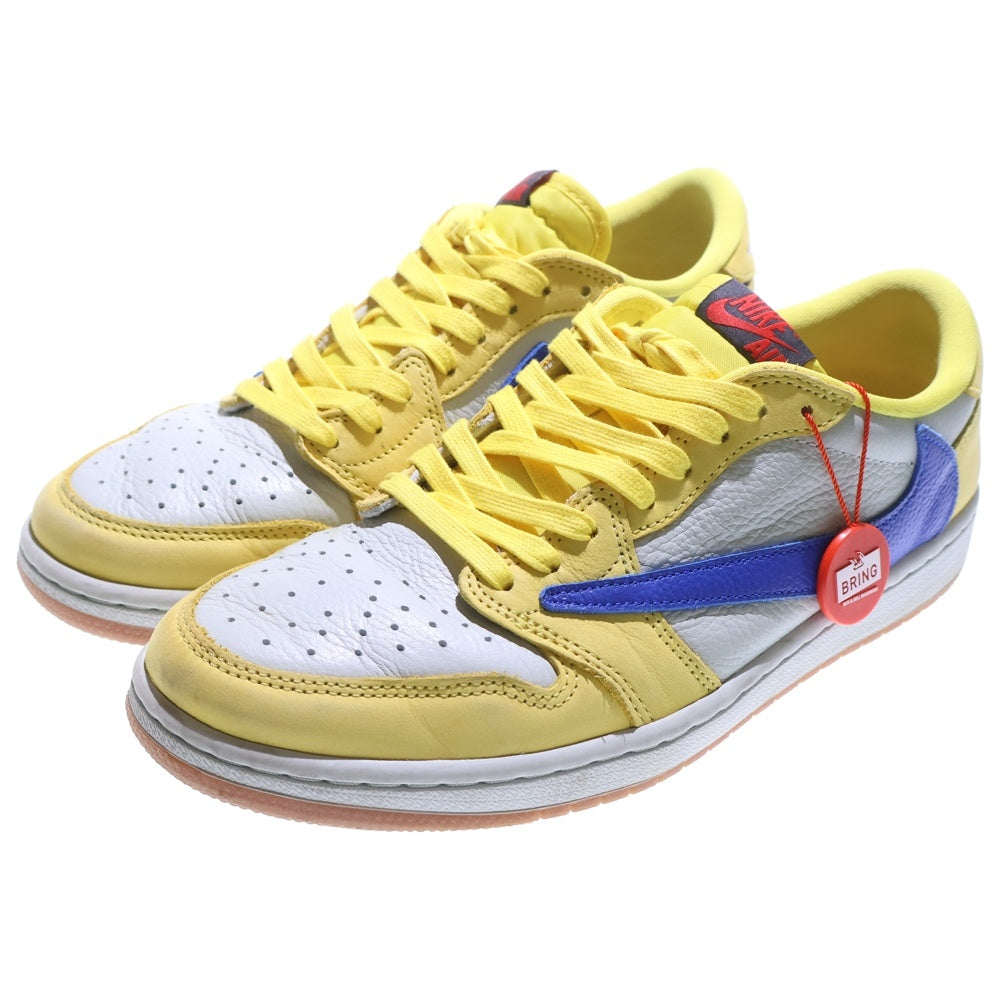 NIKE(ナイキ) ×Travis Scott WMNS Air Jordan 1 Retro Low OG Canary トラヴィススコット ウィメンズ エアジョーダン1 カナリー ローカットスニーカー US10 27cm DZ4137-700